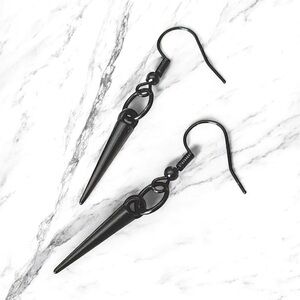 5 For $25💫Punk Alternative Black Spike Cone Dangles Earrings